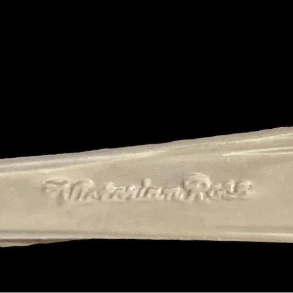 WM Rogers & Son Victorian Rose Silver Spoon WINE A LITTLE Laugh A LATTE - Picture 5 of 7